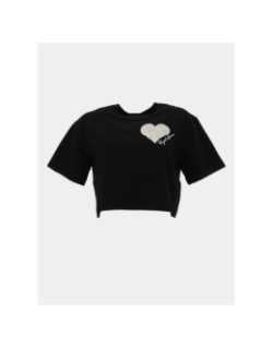 T-shirt cœur brodé noir femme - Project X Paris