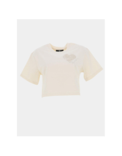 T-shirt cœur brodé blanc écru femme - Project X Paris