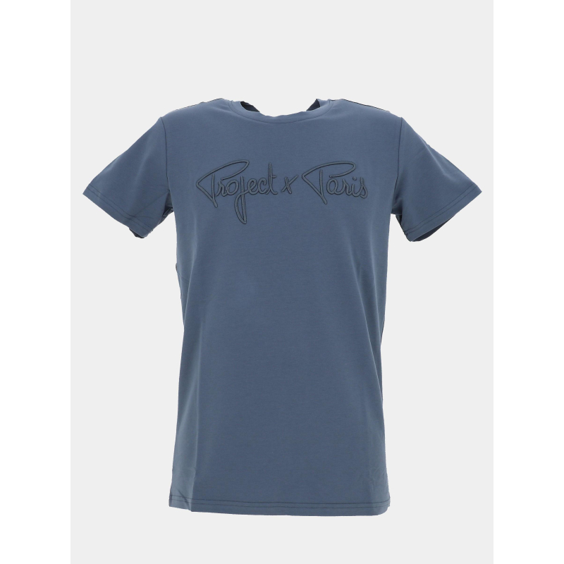 T-shirt logo brodé bleu gris homme - Project X Paris