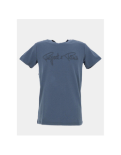 T-shirt logo brodé bleu gris homme - Project X Paris