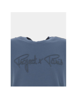 T-shirt logo brodé bleu gris homme - Project X Paris