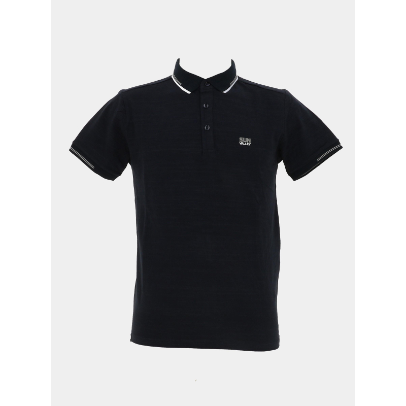 Polo stretch mc bilein bleu marine foncé homme - Sun Valley