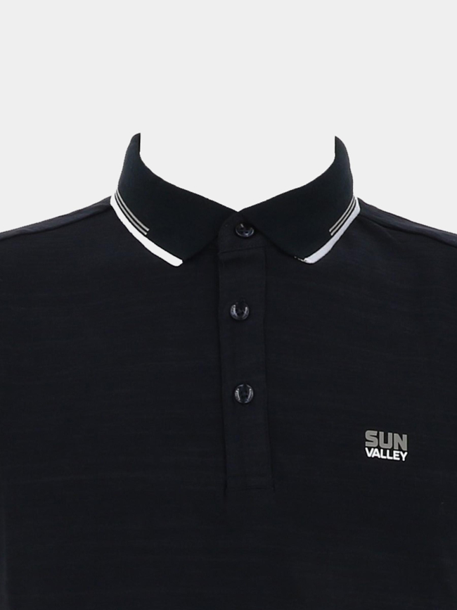 Polo stretch mc bilein bleu marine foncé homme - Sun Valley