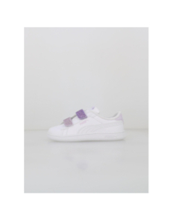 Baskets à scratch pailleté smash 3.0 blanc fille - Puma
