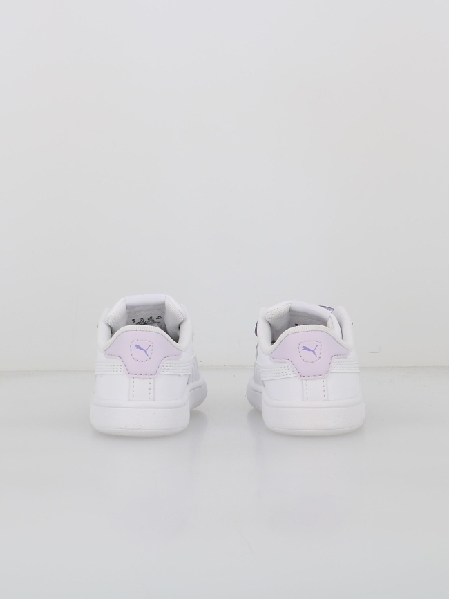 Baskets à scratch pailleté smash 3.0 blanc fille - Puma