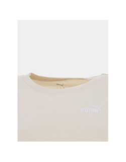 T-shirt uni essential small logo beige femme - Puma