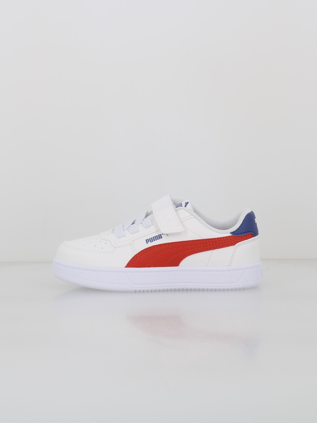 Baskets à scratch caven 2 ps blanc rouge enfant - Puma