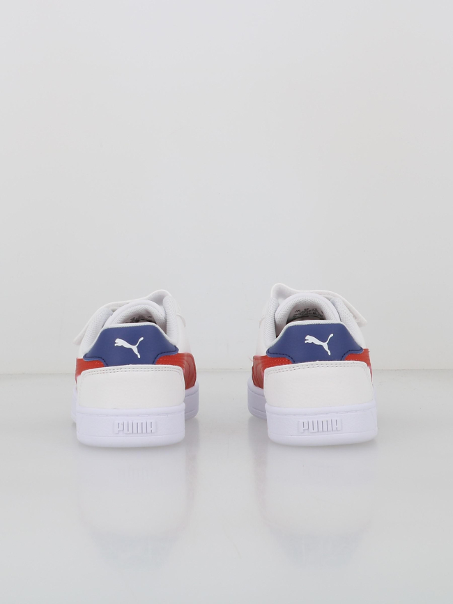 Baskets à scratch caven 2 ps blanc rouge enfant - Puma
