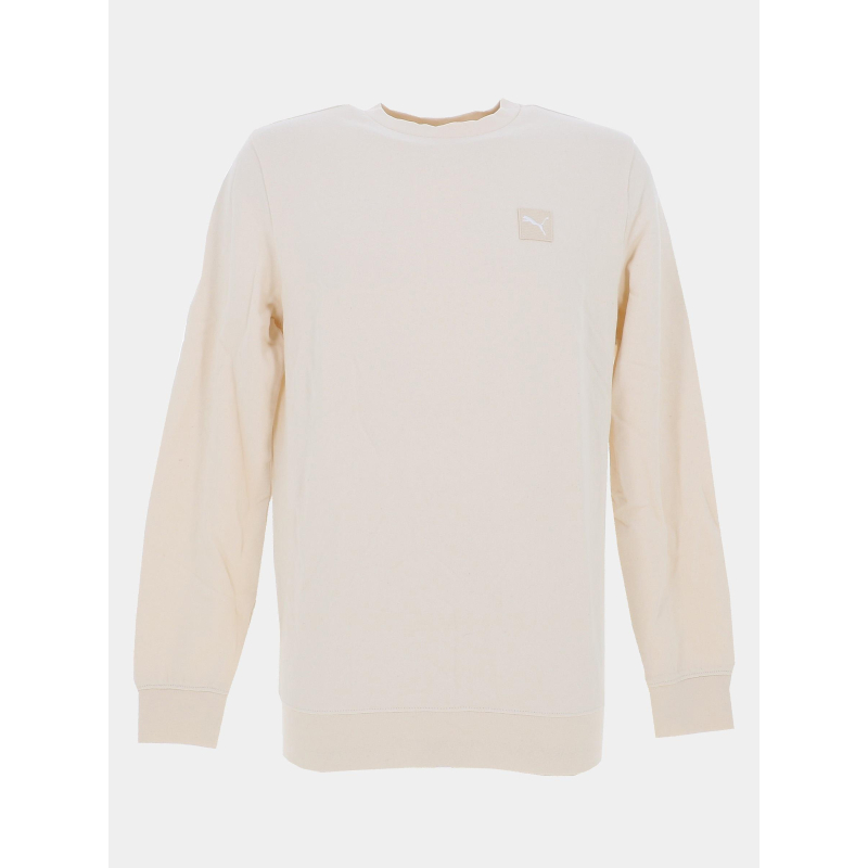 Sweat à col rond essentials elevated écru homme - Puma