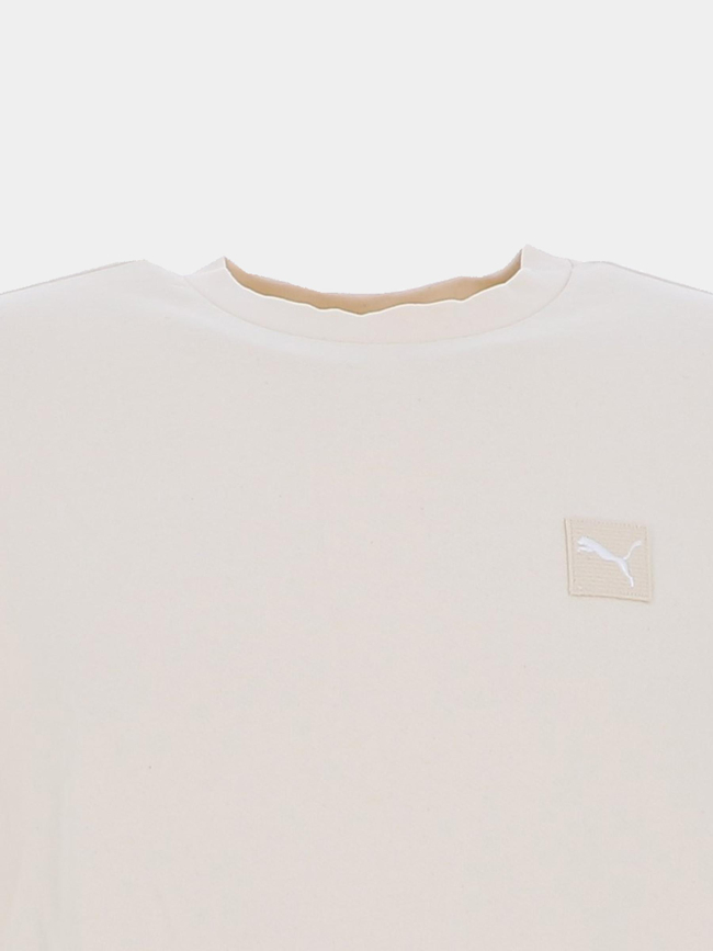 Sweat à col rond essentials elevated écru homme - Puma