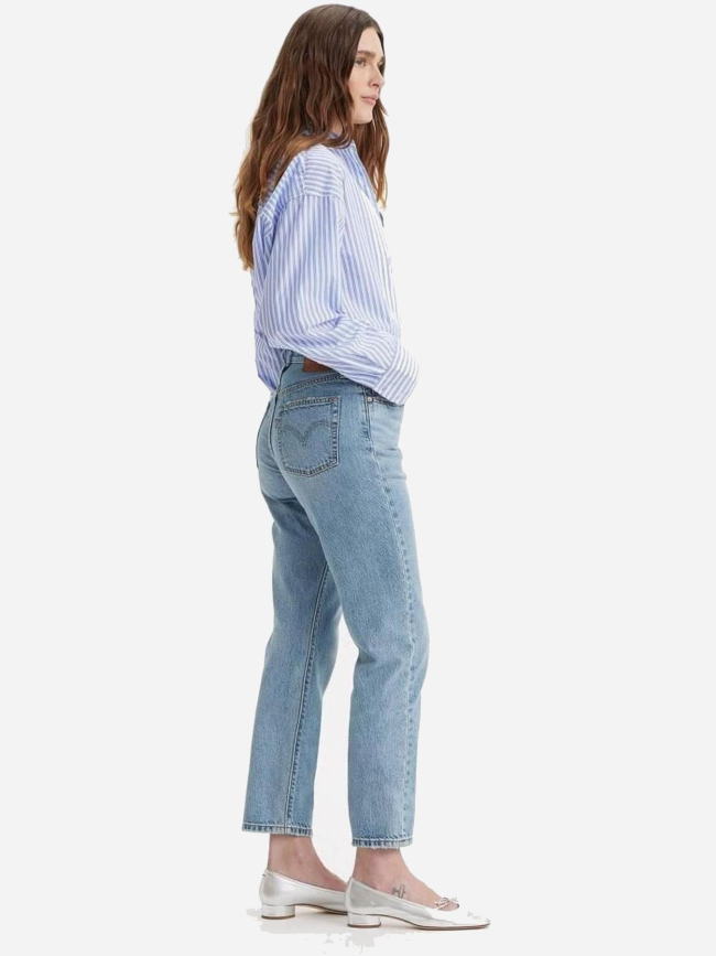 Jean droit 501 crop bleu femme - Levi's