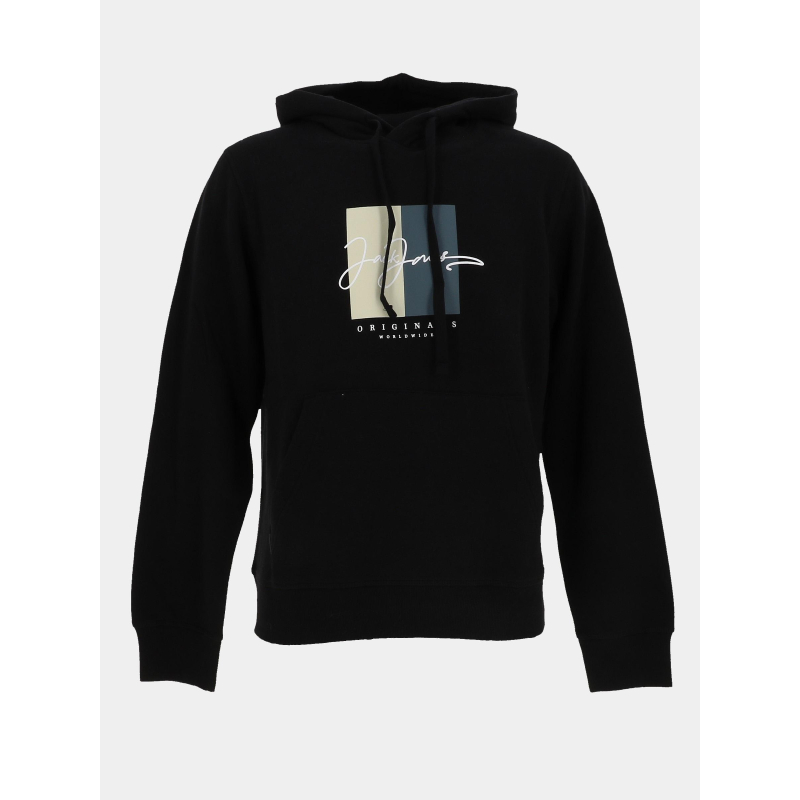 Sweat à capuche frederiksberg box noir homme - Jack & Jones