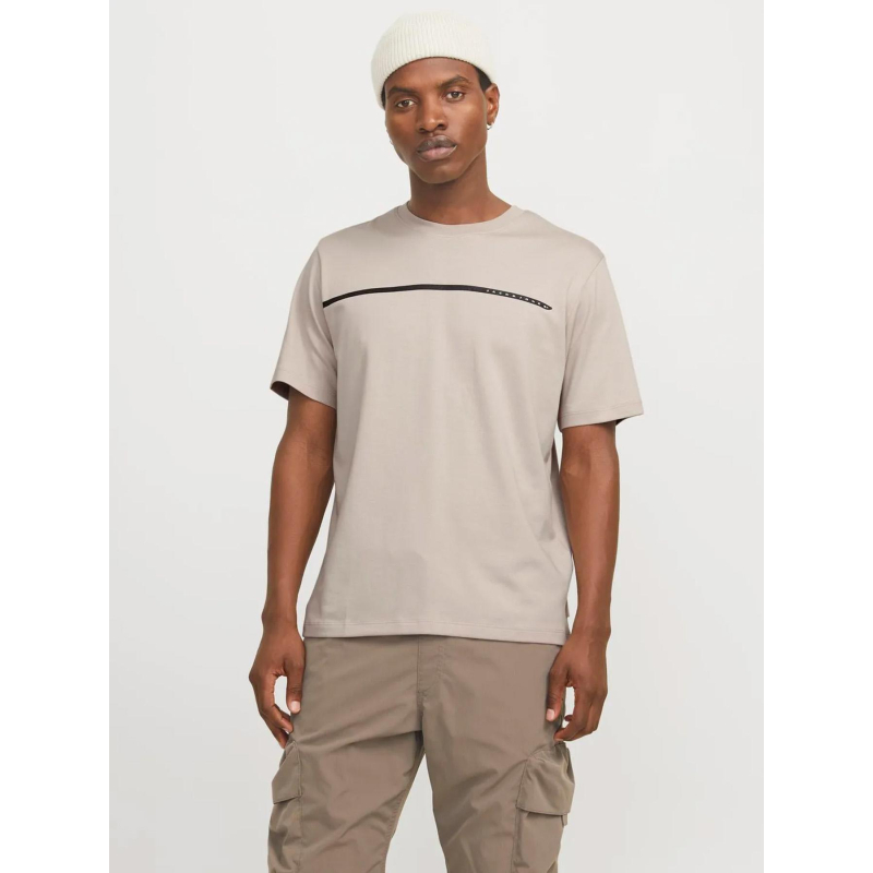 T-shirt fusion full branding beige homme - Jack & Jones