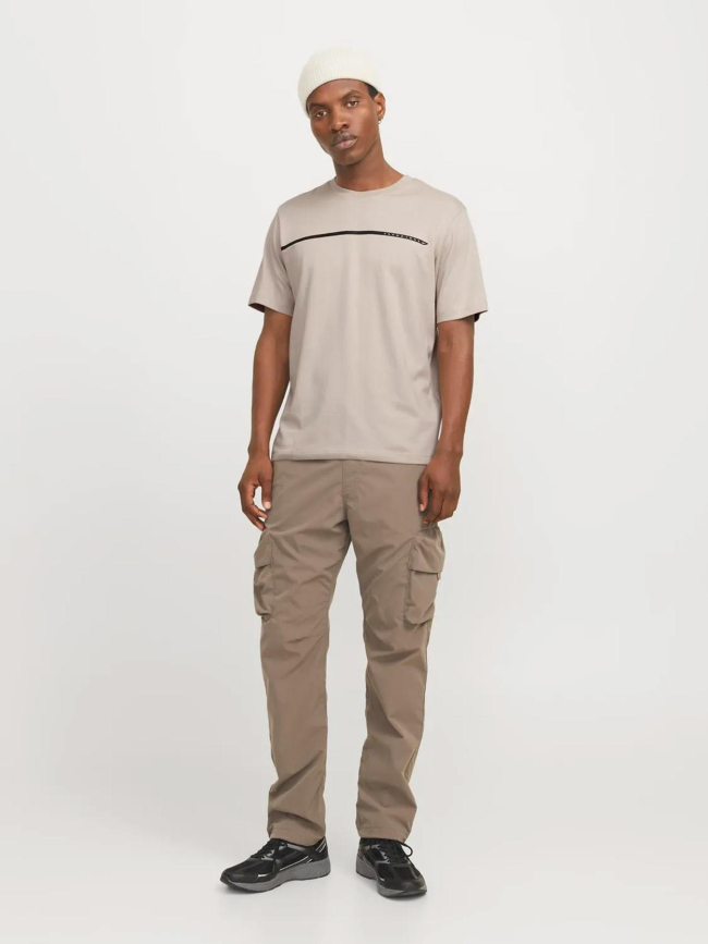 T-shirt fusion full branding beige homme - Jack & Jones