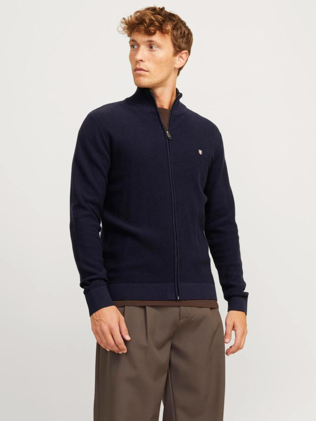 Cardigan zippé jprblurony bleu marine homme - Jack & Jones