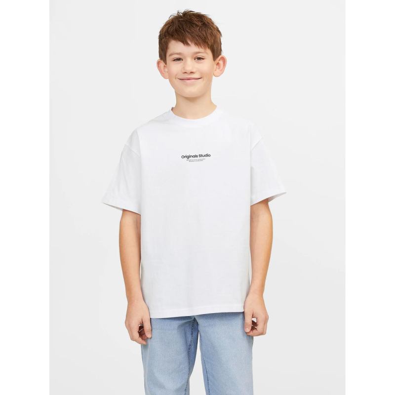 T-shirt manches courtes jorvesterbro blanc garçon - Jack & Jones