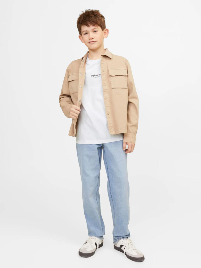 T-shirt manches courtes jorvesterbro blanc garçon - Jack & Jones