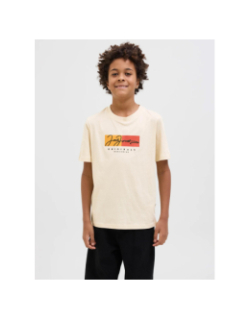 T-shirt jorfrederiksberg beige garçon - Jack & Jones