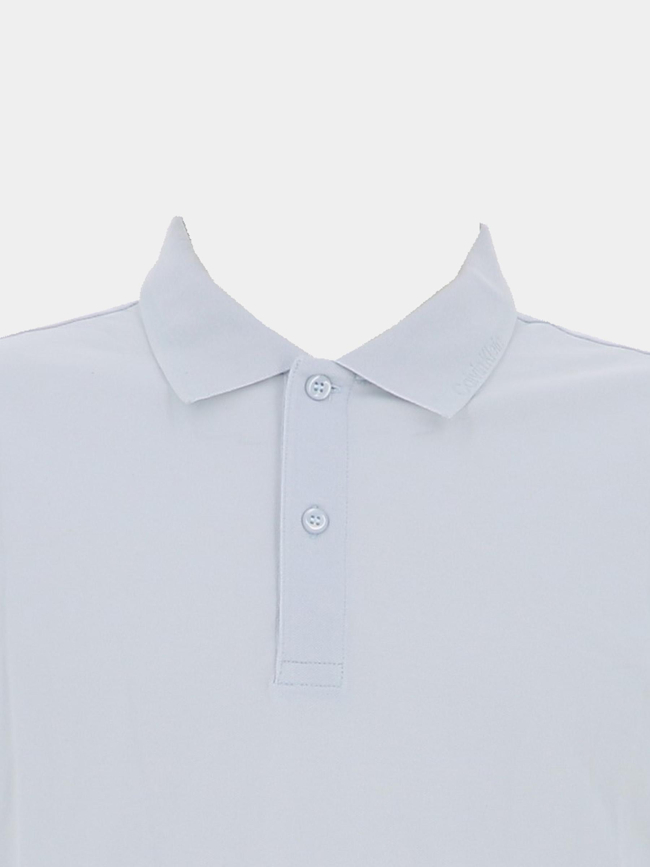 Polo slim en piqué thermo tech bleu clair homme - Calvi Klein