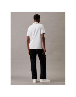 Polo stretch en piqué blanc homme - Calvin Klein