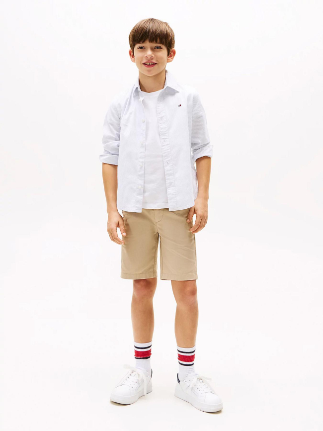 Chemise rayée flex ithaca bleu garçon - Tommy Hilfiger