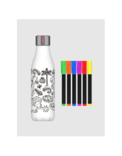 Coffret créatif bouteille isotherme dino blanc - Les Artistes