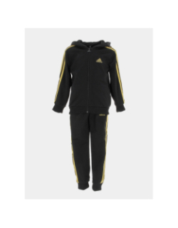 Ensemble de Survêtement shiny 3 stripes noir enfant - Adidas
