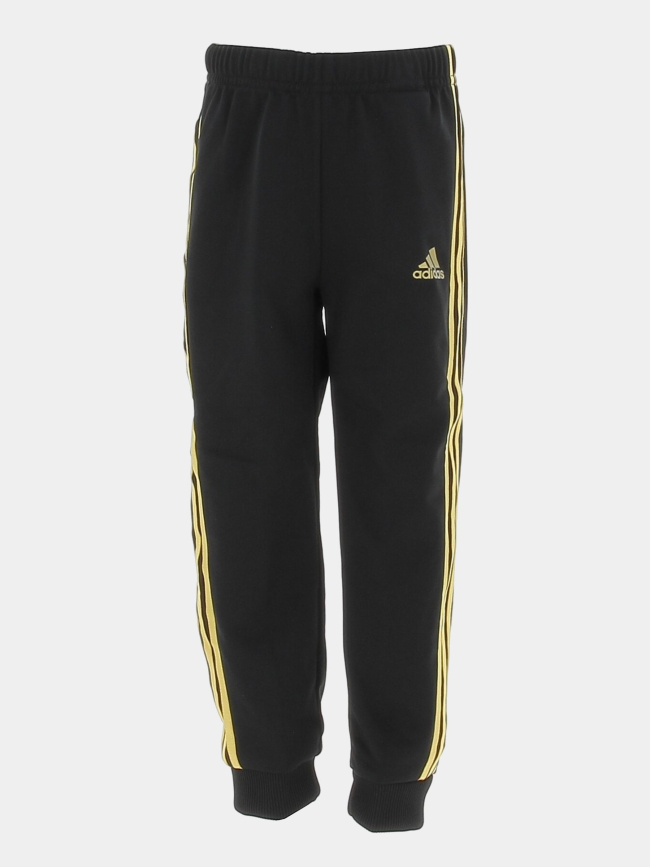 Ensemble de Survêtement shiny 3 stripes noir enfant - Adidas