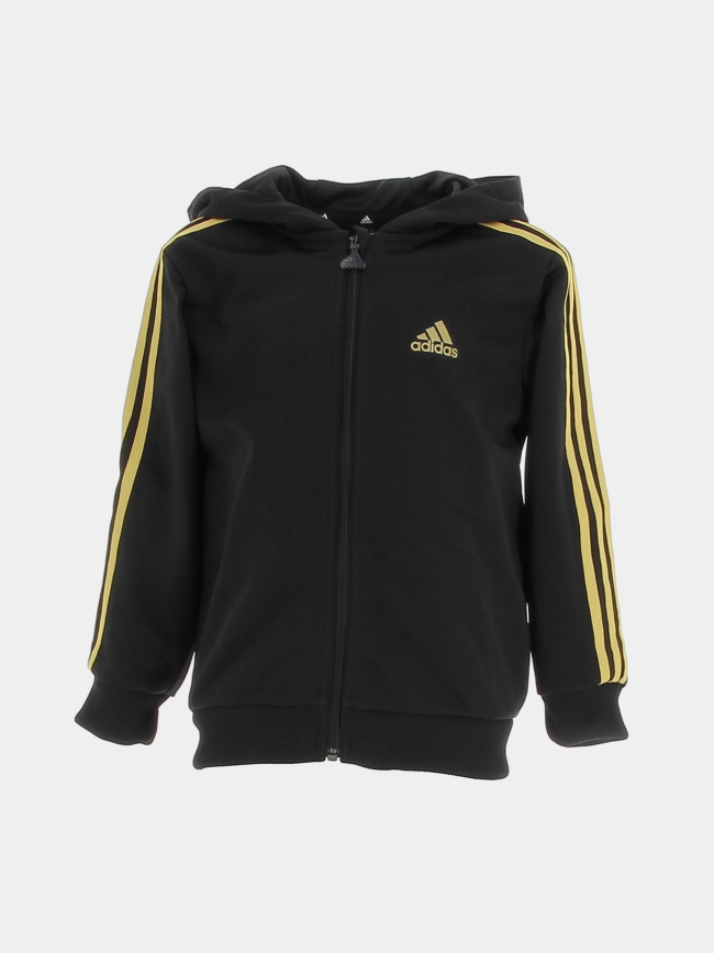 Ensemble de Survêtement shiny 3 stripes noir enfant - Adidas