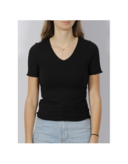 T-shirt fransiska côtelé noir femme - JDY