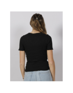 T-shirt fransiska côtelé noir femme - JDY