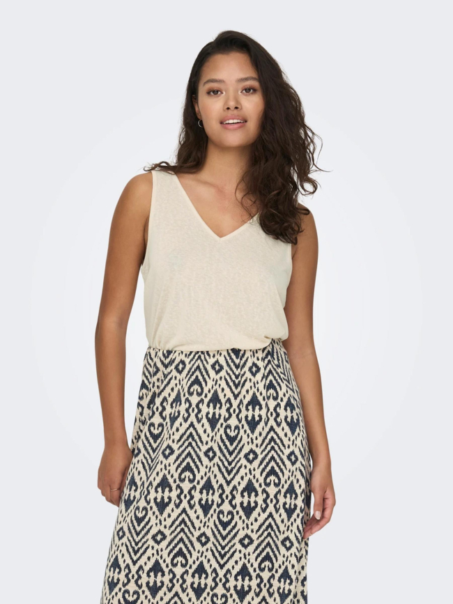 Débardeur uni faustina beige femme - JDY