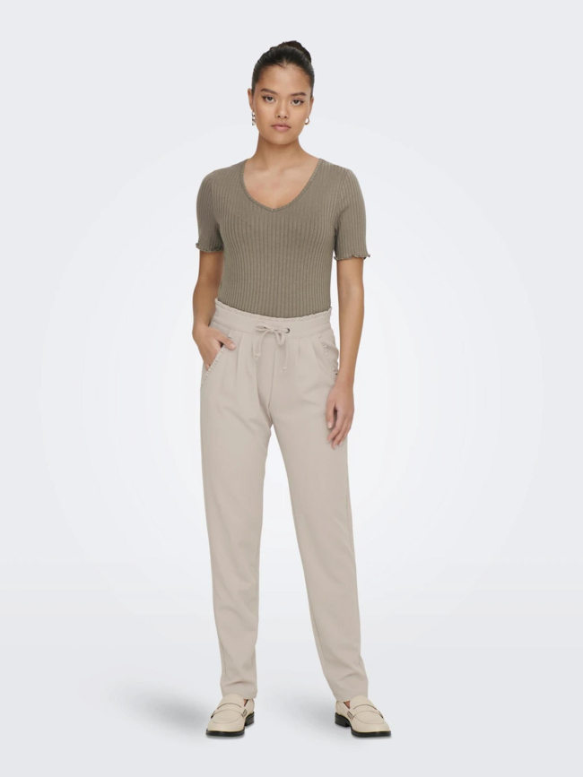 Pantalon fluide catia beige femme - JDY
