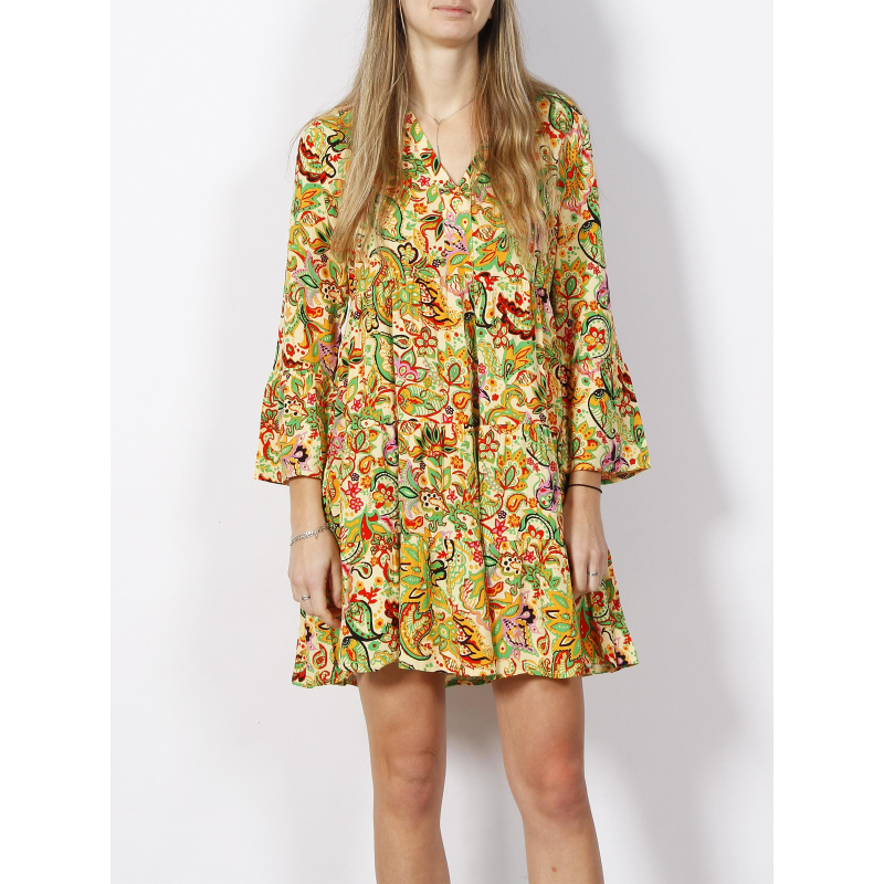 Robe courte imprimés bora jaune femme - JDY