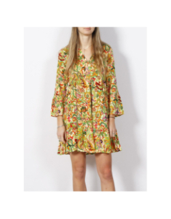 Robe courte imprimés bora jaune femme - JDY