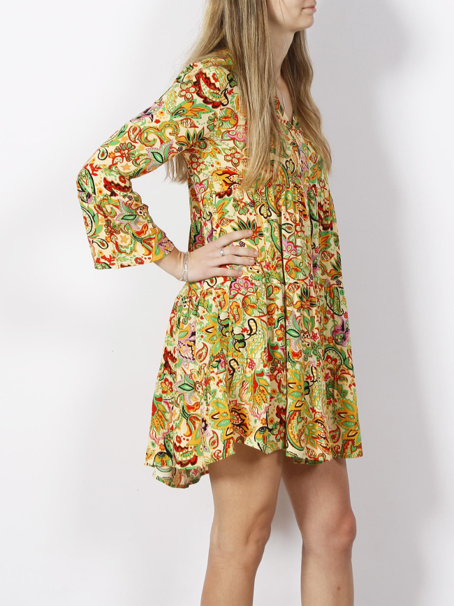 Robe courte imprimés bora jaune femme - JDY