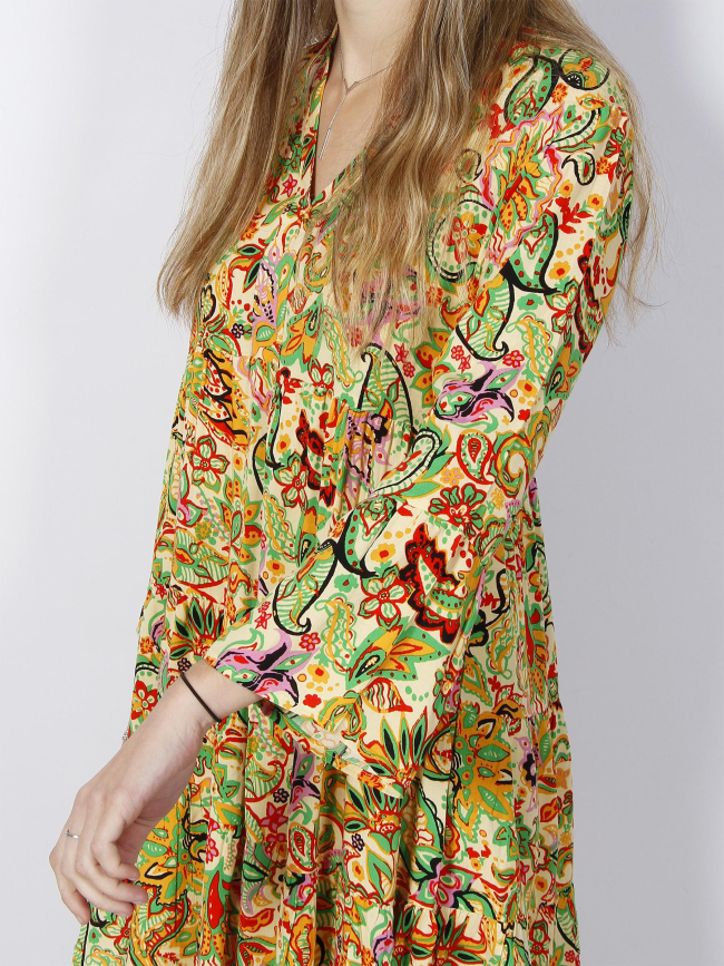 Robe courte imprimés bora jaune femme - JDY