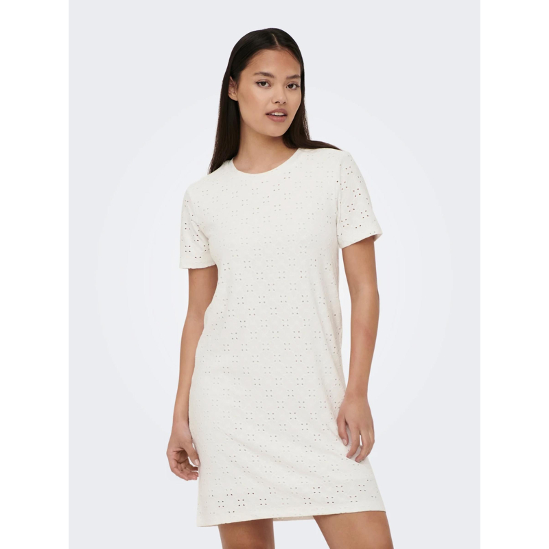 Robe droite ajouré cathinka blanc femme - JDY