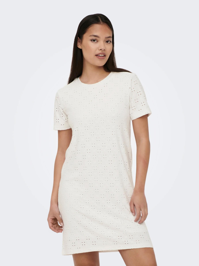 Robe droite ajouré cathinka blanc femme - JDY