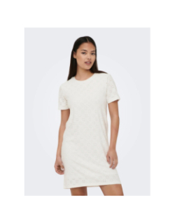 Robe droite ajouré cathinka blanc femme - JDY