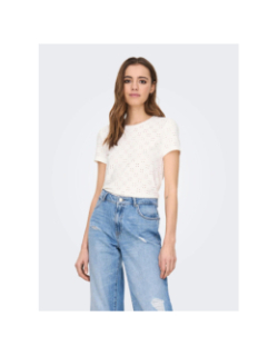 T-shirt ajouré cathinka blanc femme - JDY