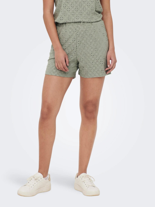 Short ajouré cathinka kaki femme - JDY