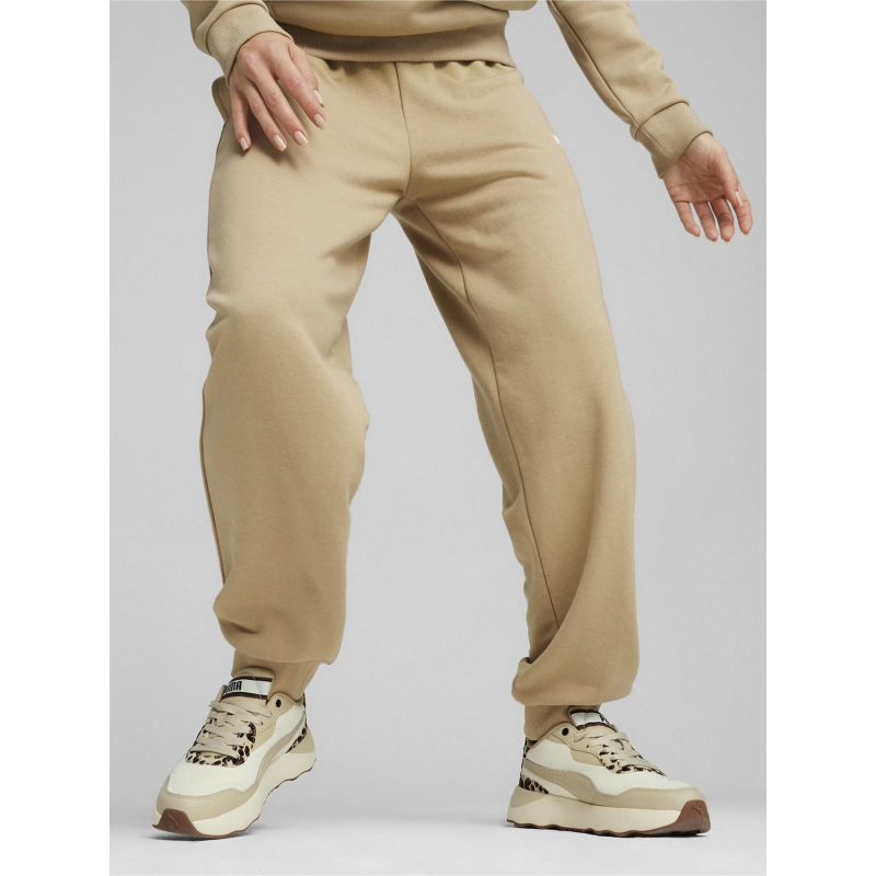 Pantalon de Jogging uni logo essential beige femme - Puma