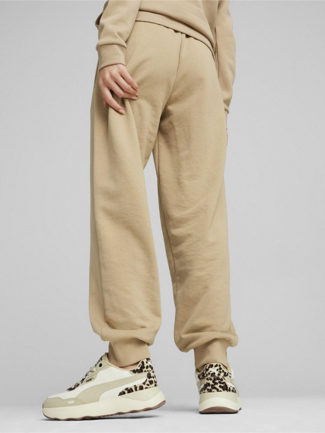Pantalon de Jogging uni logo essential beige femme - Puma