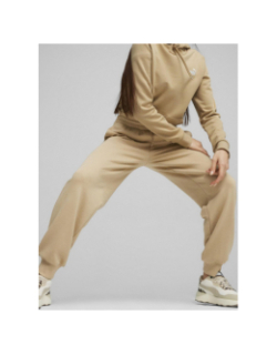 Pantalon de Jogging uni logo essential beige femme - Puma