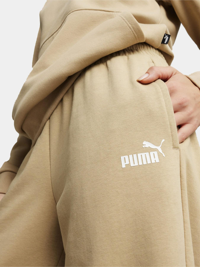 Pantalon de Jogging uni logo essential beige femme - Puma