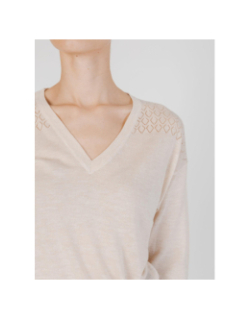 Pull col v bente beige femme - JDY