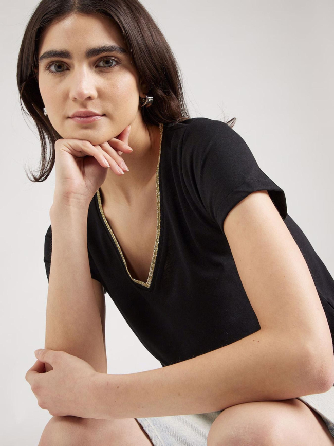 T-shirt col v dalila noir femme - JDY