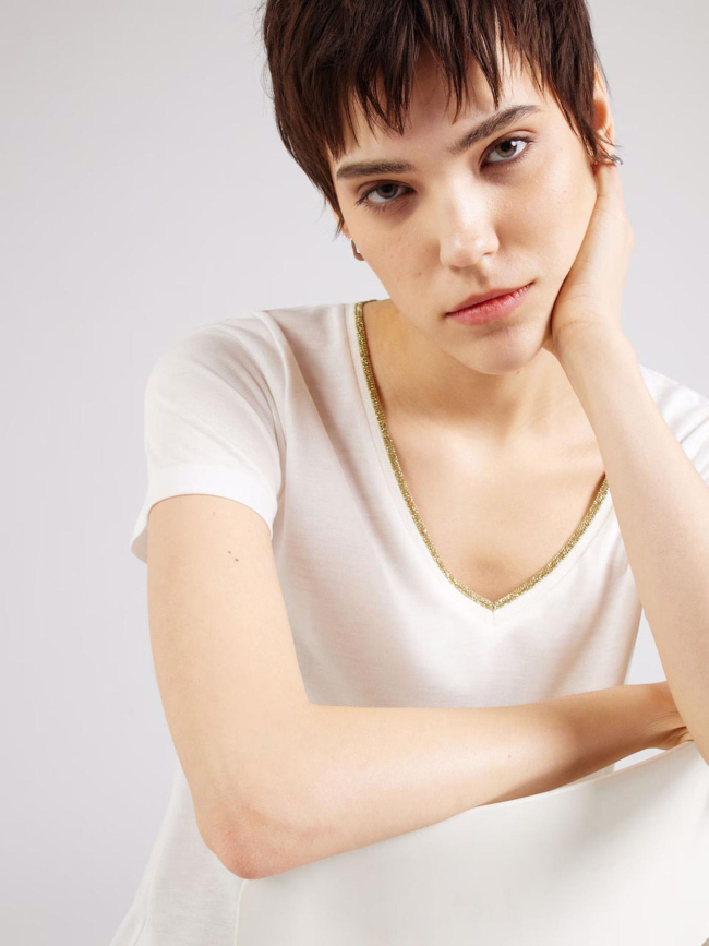 T-shirt col v dalila blanc femme - JDY