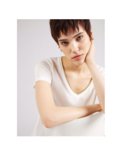 T-shirt col v dalila blanc femme - JDY